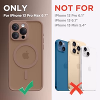 CAPRRO Magnetic for iPhone 13 Pro Max Case, [Compatible with MagSafe] [Full Camera Protection] Shockproof Protective Slim Translucent Matte Phone Case for iPhone 13 Pro Max 6.7'', Brown thumbnail 2