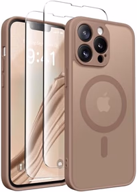 CAPRRO Magnetic for iPhone 13 Pro Max Case, [Compatible with MagSafe] [Full Camera Protection] Shockproof Protective Slim Translucent Matte Phone Case for iPhone 13 Pro Max 6.7'', Brown thumbnail 1