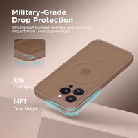 CAPRRO Magnetic for iPhone 13 Pro Max Case, [Compatible with MagSafe] [Full Camera Protection] Shockproof Protective Slim Translucent Matte Phone Case for iPhone 13 Pro Max 6.7'', Brown thumbnail 5