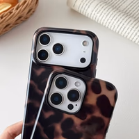 Compatible with iPhone 17 Pro Case Tortoise Shell Phone Case for Women Girl Shockproof TPU and Hard PC Protective Cover - Amber Brown Leopard thumbnail 5