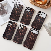 Compatible with iPhone 17 Pro Case Tortoise Shell Phone Case for Women Girl Shockproof TPU and Hard PC Protective Cover - Amber Brown Leopard thumbnail 3