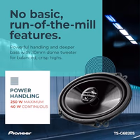 PIONEER G-Series TS-G6820S 6” x 8” 2-Way Speakers (Pair) – 250W Max, Balanced Sound + Smooth Treble, Great Stock Replacement, High-Efficiency Speaker Designed for OEM Power thumbnail 4