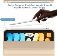 iMieet iPad Mini 7 Case 2024 (A17 Pro), iPad Mini 6 Case (8.3-Inch,2021 Model), iPad Mini 7th/6th Generation Case with Pencil Holder, Trifold Stand Smart Case with Soft TPU Back,Champagne Gold thumbnail 2
