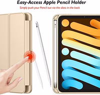 iMieet iPad Mini 7 Case 2024 (A17 Pro), iPad Mini 6 Case (8.3-Inch,2021 Model), iPad Mini 7th/6th Generation Case with Pencil Holder, Trifold Stand Smart Case with Soft TPU Back,Champagne Gold thumbnail 3