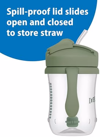 Dr. Brown's Milestones Baby's First Straw Cup, Training Cup with Weighted Straw, 9 oz/270 mL, BPA-free, 6m+, Dark Blue, 1-Pack thumbnail 4