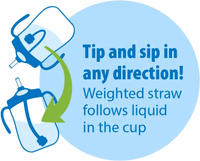 Dr. Brown's Milestones Baby's First Straw Cup, Training Cup with Weighted Straw, 9 oz/270 mL, BPA-free, 6m+, Dark Blue, 1-Pack thumbnail 2