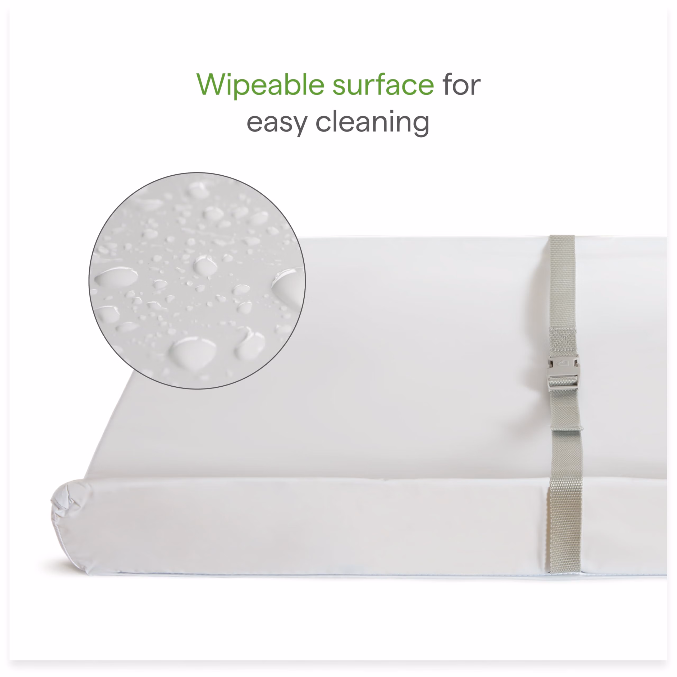Munchkin Secure Grip Baby Diaper Changing Pad for Dresser, Waterproof and Wipeable, Contoured, Standard Size (14.75" x 31"), White thumbnail 4