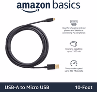 Amazon Basics 5-Pack USB-A to Micro 2.0 Charger 10 foot thumbnail 2