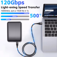 Herfair Thunderbolt 5 Cable 6.5FT, 120Gbps High Speed USB C Cable, USB Type-C Male to Male Cord for MacBook M5/M4 Pro, iPhone 17, SSD, eGPU, etc - Support 16K/Dual 8K Video & 240W Charging thumbnail 2