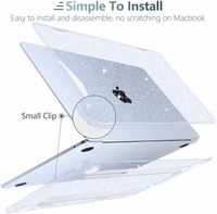DONGKE Compatible with MacBook Air 13 inch Case M5 M4 M3 M2 2026 2025 2024-2022 A3449 A3240 A3113 A2681, Glitter Bling Plastic Hard Shell & Keyboard Cover for MacBook Air 13.6 inch, Sparkly Sky Blue thumbnail 4