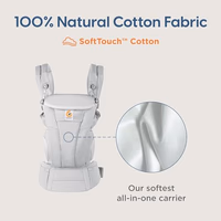 Ergobaby Omni Dream Cotton Baby Carrier Newborn to Toddler - Breathable Baby Carrier for Summer - All-Position Carriers for Newborn to Toddler with Lumbar Support (7-45 lbs) - Cotton, Pearl Grey thumbnail 3