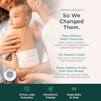 Our Diapers | The First EWG Verified & Microbiome-Friendly Diaper | 12-Hour Leak Protection | Made with Organic Cotton & Plant-Derived Materials | Totally Chlorine Free | Size NB (<10 lbs) 32 Count thumbnail 4