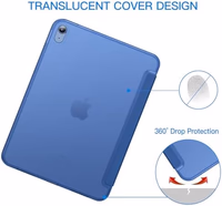 JETech Case for iPad (A16) 11th Generation 11 Inch 2025 / iPad 10th Generation 10.9 Inch 2022, Slim Smart Cover with Hard PC Translucent Back, Supports Touch ID, Auto Wake/Sleep (Navy Blue) thumbnail 4