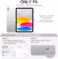 JETech Case for iPad (A16) 11th Generation 11 Inch 2025 / iPad 10th Generation 10.9 Inch 2022, Slim Smart Cover with Hard PC Translucent Back, Supports Touch ID, Auto Wake/Sleep (Navy Blue) thumbnail 2