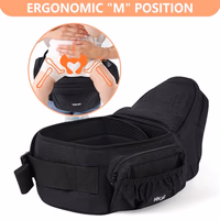 HKAI Baby Hip Carrier,Baby Carrier with Adjustable Waistband & Breathable Mesh, Ergonomic Carrier with Non-Slip Hip Seat Surface for Newborns & Toddlers (Black) thumbnail 4