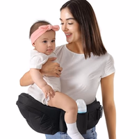 HKAI Baby Hip Carrier,Baby Carrier with Adjustable Waistband & Breathable Mesh, Ergonomic Carrier with Non-Slip Hip Seat Surface for Newborns & Toddlers (Black) thumbnail 1