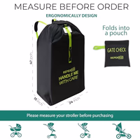reperkid Large Stroller Bag for Airplane Travel, Black & Green, 47" H x 24" W x 15" D, Fits Most Large, Single, Double, Jogging Strollers – Premium Waterproof Cover, Adjustable Shoulder Straps thumbnail 4
