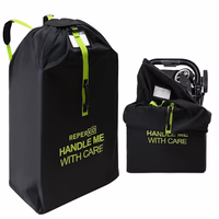 reperkid Large Stroller Bag for Airplane Travel, Black & Green, 47" H x 24" W x 15" D, Fits Most Large, Single, Double, Jogging Strollers – Premium Waterproof Cover, Adjustable Shoulder Straps thumbnail 1