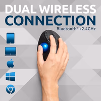 Kensington TB450 Wireless Trackball Mouse, Bluetooth LE & 2.4GHz Connection, 4 DPI Options, Connect up to 3 Devices (K72194WW), Black-Blue thumbnail 5