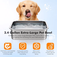 Elevated Dog Bowl, 2.4 Gallon Adjustable Stainless Steel Water Bowl for Large Breed, Dog Water Feeder, Pet Feeder with Full Metal Stand for Relief Joint Pressure, Easy Clean, Indoor Outdoor Use thumbnail 3