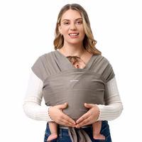 Momcozy Baby Wrap Carrier - Easy to Wear Infant Carrier Slings, Lightweight Hands Free Baby Sling, Adjustable Baby Carriers for Newborn to Toddler 8-35 lbs, Baby Wraps Carrier, Brown thumbnail 1