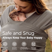 Momcozy Baby Wrap Carrier - Easy to Wear Infant Carrier Slings, Lightweight Hands Free Baby Sling, Adjustable Baby Carriers for Newborn to Toddler 8-35 lbs, Baby Wraps Carrier, Brown thumbnail 3