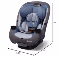 Safety 1st Grow and Go All-in-One Slim Convertible Car Seat, Rear Facing, 5-40 lbs, Forward Facing (30–65 lbs), High Back Booster Seat 40-100 pounds, Alaskan Blue thumbnail 3