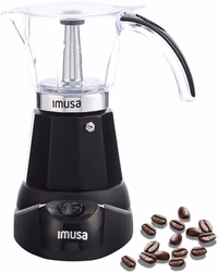 IMUSA 6 or 3 Cup Electric Espresso Maker Black Coffee Machine for Cuban Coffee, Moka and Espresso Drinks thumbnail 1