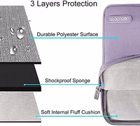 MOSISO Laptop Case 13.3 inch, 13-13.3 inch Laptop Sleeve Compatible with MacBook Air/Pro 13/Pro 14 M5 M4 M3 M2 M1, HP Dell ASUS Lenovo,Polyester Vertical Computer Sleeve Bag with Pocket, Purple thumbnail 3