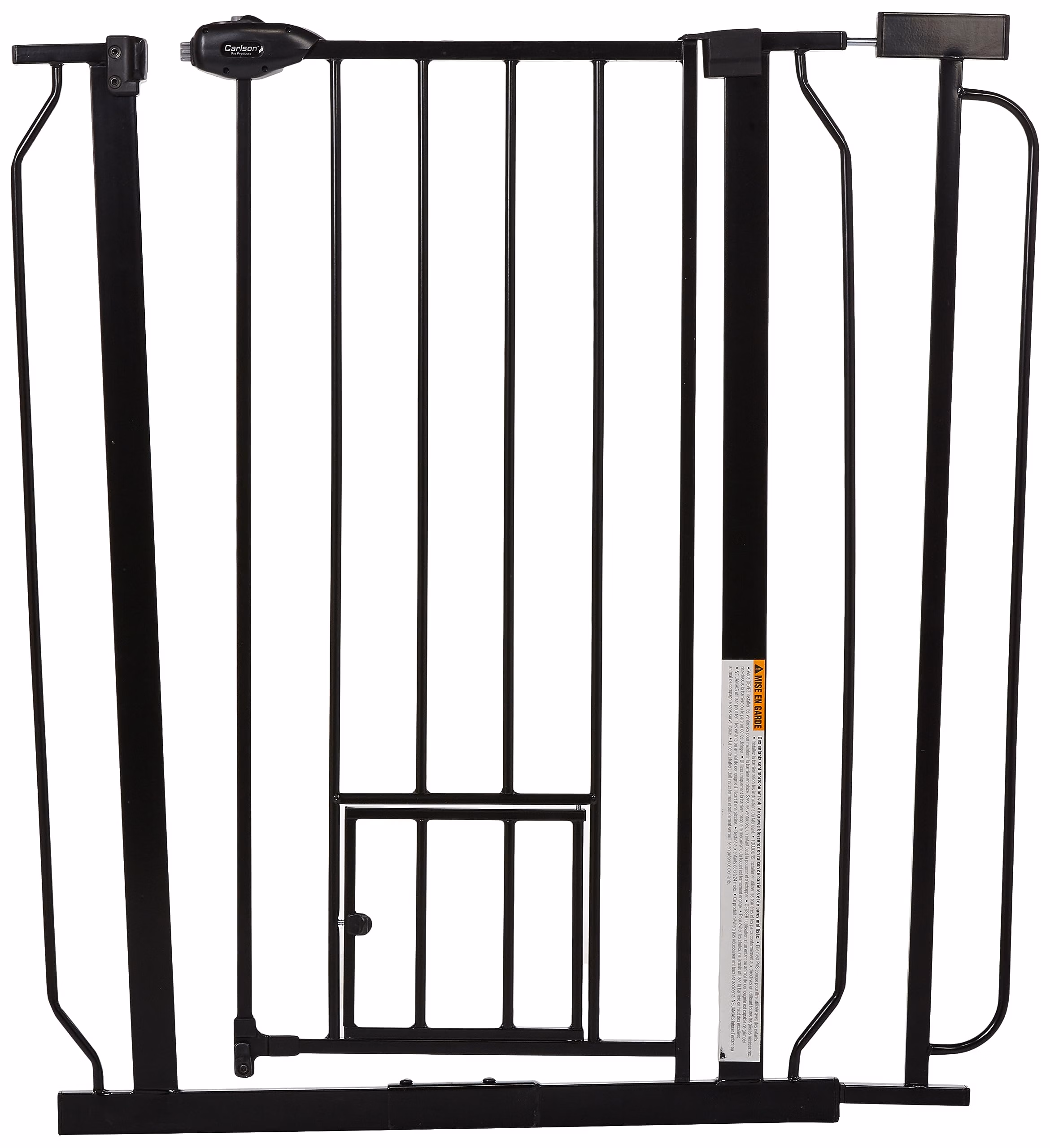 Carlson 36" Extra Tall Walk Through Dog Gate for Doorways & Bottom of Stairs, Metal Pet Gate with Small Pet Door, Expands 29.5”–36.5”, Black thumbnail 5