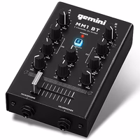 Gemini Portable Bluetooth DJ Mixer – 2-Channel Mini Audio Mixer with Wireless Input, RCA, Mic & Headphone Jacks, EQ & Crossfader – Compact DJ Mixer Board for Beginners & Mobile DJs (MM1BT) thumbnail 1