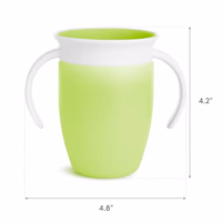 Munchkin Sippy Cup for 6 Month Old and Up, Spill Proof Miracle 360 Toddler Cups with Transition Handles, 7 Ounce, 2 Pack, Blue/Green thumbnail 3