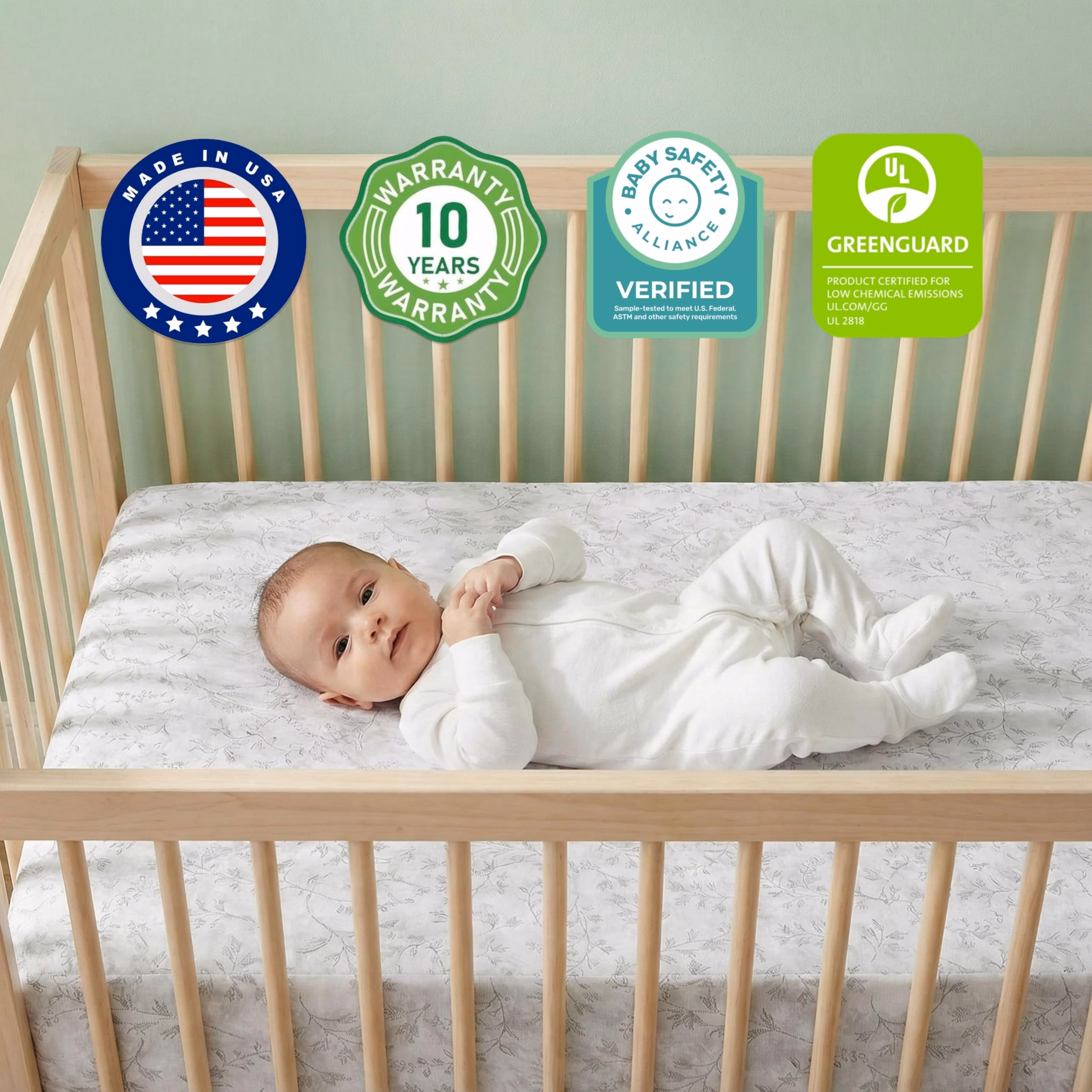 Dream On Me Serene Snooze 2-in-1 Crib Mattress, Dual-Sided for Infants & Toddlers, Waterproof Cover, GREENGUARD Gold Certified, Fits Full Size Crib & Toddler Bed, 52” x 28” x 5” thumbnail 4