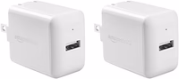 Amazon Basics 12W One Port USB-A Wall Charger (2.4A) for Phones (iPhone 15/14/13/12/11/X, Samsung, and more), Pack of 2, White thumbnail 1