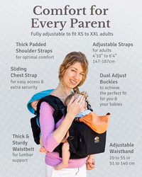 TwinGo Carrier Original – Tandem Twin Baby Carrier – Ergonomic for Infants & Toddlers – Babywearing for Dads & Moms – Adjustable Design with XL Storage Pockets – Classic Black thumbnail 5