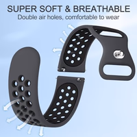 Meliya 20mm 22mm Silicone Watch Bands Quick Release Replacement Wristband, Soft Silicone Rubber Sport Watch Strap for Women Men (Gray/Black+Black/Gray+White/Black, 20mm) thumbnail 4