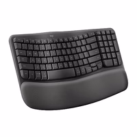 Logitech Wave Keys Wireless Ergonomic Keyboard with Cushioned Palm Rest, Comfortable Natural Typing, Easy-Switch, Bluetooth, Logi Bolt Receiver, for Multi-OS, Windows/Mac - Graphite thumbnail 1