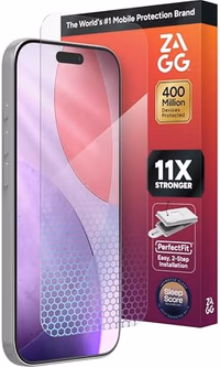 ZAGG XTR5 Screen Protector for iPhone 17 Pro - Glass, Blue Light Protection, 11X Stronger, Eyesafe CPF60 Tech, Anti-reflective Tech, Vibrant Color & Touch Sensitive Tempered Glass, Easy To Install thumbnail 1