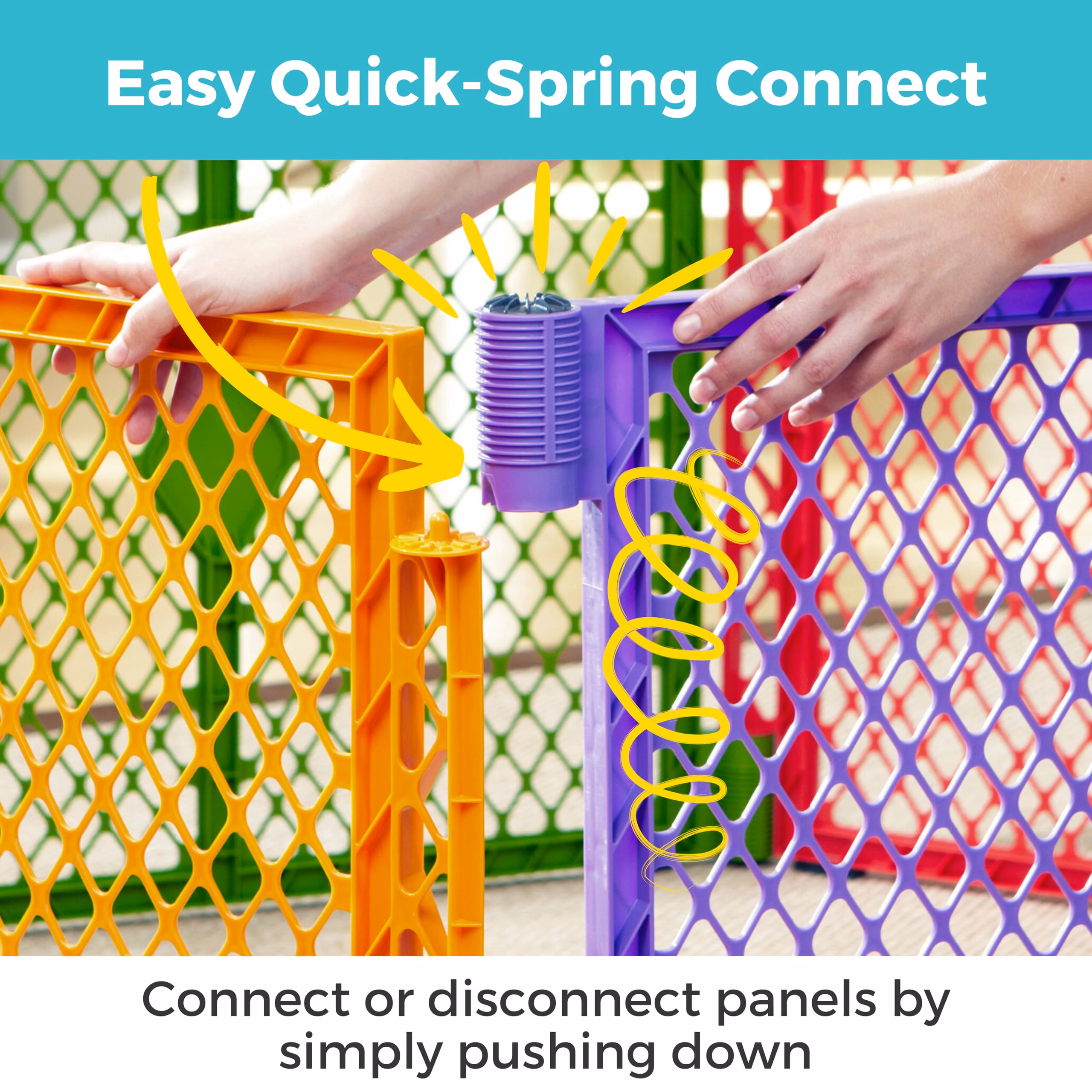 Toddleroo by North States - Superyard 2-Panel Extension: 65.5 Inch Play Yard Extension - Works with Superyard Playpens - Colorplay thumbnail 5