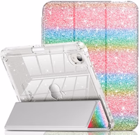 INFILAND for iPad mini 7 Case (A17 Pro), iPad mini 7th / 6th Generation Case 2024/2021 8.3 Inch, Glitter Cute Protective Cover with Clear Sparkle Back, Pencil Holder for Kids Girls (Rainbow) thumbnail 1