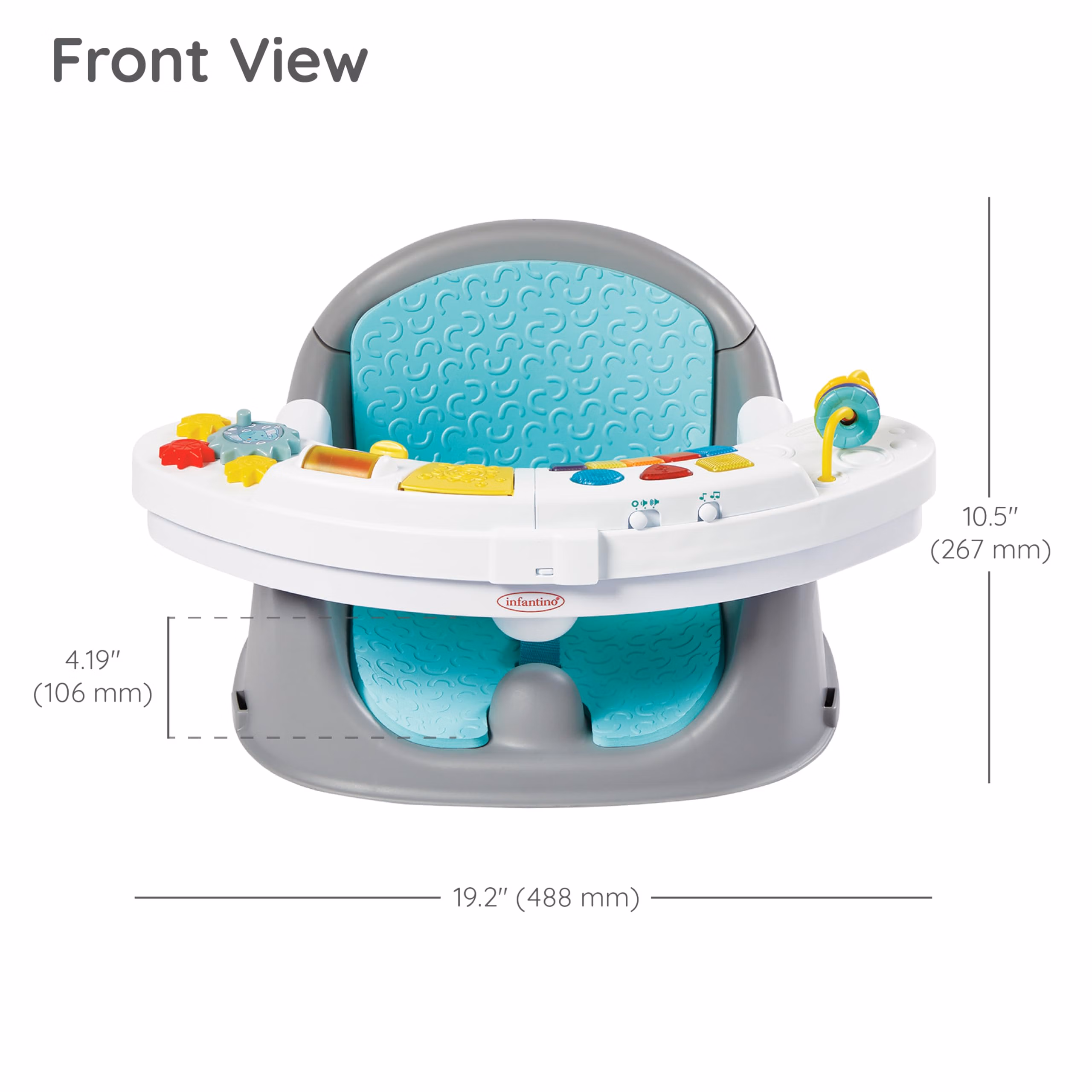 Infantino Music & Lights 3-in-1 Discovery Seat & Booster, Interactive Toddler Seat for Dining Table or Kitchen Chair, Baby Activity Center & Snack Tray, 20 Sounds & Songs, Lightweight Baby Essentials thumbnail 3