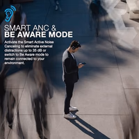 JLab JBuds Lux ANC Wireless Headphones, Graphite, Hybrid Active Noise Cancelling, Customizable Sound, Spatial Audio Compatible, Premium Over-Ear Bluetooth Headset thumbnail 3