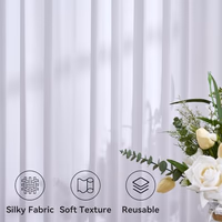 10ftx12ft Wrinkle Free White Backdrop Curtain for Wedding Parties, Silky Polyester 12 ft Long Photo Backdrop Drapes Back Drop Cloth Drapery for Birthday Baby Shower Photography Background thumbnail 4