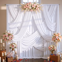 10ftx12ft Wrinkle Free White Backdrop Curtain for Wedding Parties, Silky Polyester 12 ft Long Photo Backdrop Drapes Back Drop Cloth Drapery for Birthday Baby Shower Photography Background thumbnail 1