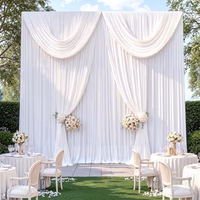 10ftx12ft Wrinkle Free White Backdrop Curtain for Wedding Parties, Silky Polyester 12 ft Long Photo Backdrop Drapes Back Drop Cloth Drapery for Birthday Baby Shower Photography Background thumbnail 3