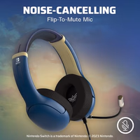 PDP Gaming AIRLITE Wired Stereo Headset with Noise-Cancelling Mic for Nintendo Switch/Switch Lite/Switch OLED (Legend of Zelda Hyrule Blue) thumbnail 4