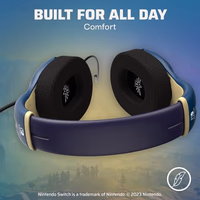 PDP Gaming AIRLITE Wired Stereo Headset with Noise-Cancelling Mic for Nintendo Switch/Switch Lite/Switch OLED (Legend of Zelda Hyrule Blue) thumbnail 3