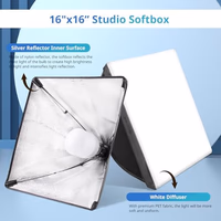 UBeesize Softbox Photography Lighting Kit, 16” x 16” Continuous Lighting Kit with 40W E27 Socket 6500K Bulb, Professional Photo Studio Lighting for Video Recording, Portrait Shooting thumbnail 2