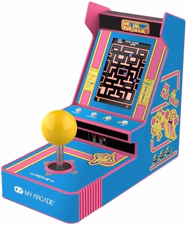 My Arcade Ms. Pac-Man Joystick Player: Arcade Classics, Retro Games, Mini Video Game Console, 2 Game Modes, Birthday Gifts