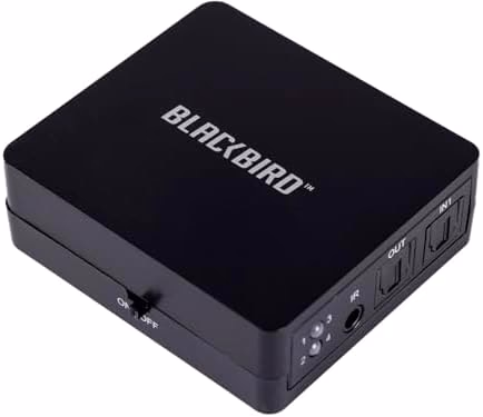 Monoprice Blackbird Toslink S/PDIF 4x1 Switch with IR Remote Control, USB Powered, 4 Input 1 Output, Such as Television, Amplifier